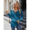 imageZeagoo Women Tops Loose Fit Long Sleeve V Neck T Shirts Business Casual Blouses Dressy Fall Fashion Work ClothesFloral Greencx287