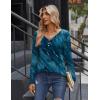 imageZeagoo Women Tops Loose Fit Long Sleeve V Neck T Shirts Business Casual Blouses Dressy Fall Fashion Work ClothesFloral Greencx287