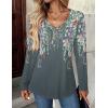 imageZeagoo Women Tops Loose Fit Long Sleeve V Neck T Shirts Business Casual Blouses Dressy Fall Fashion Work ClothesGray Printwf71