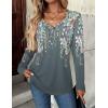 imageZeagoo Women Tops Loose Fit Long Sleeve V Neck T Shirts Business Casual Blouses Dressy Fall Fashion Work ClothesGray Printwf71