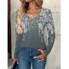 imageZeagoo Women Tops Loose Fit Long Sleeve V Neck T Shirts Business Casual Blouses Dressy Fall Fashion Work ClothesGray Printwf71