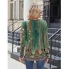 imageZeagoo Women Tops Loose Fit Long Sleeve V Neck T Shirts Business Casual Blouses Dressy Fall Fashion Work ClothesGreen Flowermz839