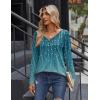 imageZeagoo Women Tops Loose Fit Long Sleeve V Neck T Shirts Business Casual Blouses Dressy Fall Fashion Work ClothesGreen Leavexh363