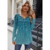imageZeagoo Women Tops Loose Fit Long Sleeve V Neck T Shirts Business Casual Blouses Dressy Fall Fashion Work ClothesGreen Leavexh363