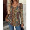 imageZeagoo Women Tops Loose Fit Long Sleeve V Neck T Shirts Business Casual Blouses Dressy Fall Fashion Work ClothesMulticolormz721