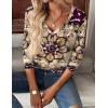 imageZeagoo Women Tops Loose Fit Long Sleeve V Neck T Shirts Business Casual Blouses Dressy Fall Fashion Work ClothesMulticolormz857
