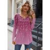 imageZeagoo Women Tops Loose Fit Long Sleeve V Neck T Shirts Business Casual Blouses Dressy Fall Fashion Work ClothesPurple Leavexh370