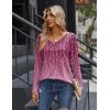 imageZeagoo Women Tops Loose Fit Long Sleeve V Neck T Shirts Business Casual Blouses Dressy Fall Fashion Work ClothesPurple Leavexh370