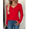 imageZeagoo Women Tops Loose Fit Long Sleeve V Neck T Shirts Business Casual Blouses Dressy Fall Fashion Work ClothesRed