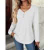 imageZeagoo Women Tops Loose Fit Long Sleeve V Neck T Shirts Business Casual Blouses Dressy Fall Fashion Work ClothesWhite