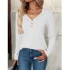 imageZeagoo Women Tops Loose Fit Long Sleeve V Neck T Shirts Business Casual Blouses Dressy Fall Fashion Work ClothesWhite