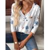 imageZeagoo Women Tops Loose Fit Long Sleeve V Neck T Shirts Business Casual Blouses Dressy Fall Fashion Work ClothesWhite Flowerbf290