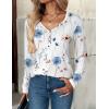 imageZeagoo Women Tops Loose Fit Long Sleeve V Neck T Shirts Business Casual Blouses Dressy Fall Fashion Work ClothesWhite Flowerbf290