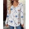 imageZeagoo Women Tops Loose Fit Long Sleeve V Neck T Shirts Business Casual Blouses Dressy Fall Fashion Work ClothesWhite Flowerbf290