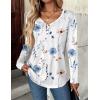 imageZeagoo Women Tops Loose Fit Long Sleeve V Neck T Shirts Business Casual Blouses Dressy Fall Fashion Work ClothesWhite Flowerbf290