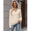 imageZeagoo Womens 2025 Fall V Neck Sweater Casual Long Sleeve Lightweight Ribbed Knit Pullover Sweaters Dressy Casual TopsApricot