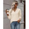 imageZeagoo Womens 2025 Fall V Neck Sweater Casual Long Sleeve Lightweight Ribbed Knit Pullover Sweaters Dressy Casual TopsApricot
