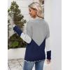 imageZeagoo Womens 2025 Fall V Neck Sweater Casual Long Sleeve Lightweight Ribbed Knit Pullover Sweaters Dressy Casual TopsY Grey  Navy