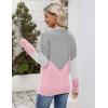 imageZeagoo Womens 2025 Fall V Neck Sweater Casual Long Sleeve Lightweight Ribbed Knit Pullover Sweaters Dressy Casual TopsY Grey  Pink