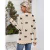 imageZeagoo Womens 2025 Fall V Neck Sweater Casual Long Sleeve Lightweight Ribbed Knit Pullover Sweaters Dressy Casual TopsZ Bow Black