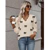 imageZeagoo Womens 2025 Fall V Neck Sweater Casual Long Sleeve Lightweight Ribbed Knit Pullover Sweaters Dressy Casual TopsZ Bow Black