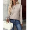 imageZeagoo Womens Sweaters Long Sleeve Tops Crew Neck Knit Pullover Sweaters Fall Fashion 2025 Dressy Casual Basic ClothesA Apricot