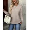 imageZeagoo Womens Sweaters Long Sleeve Tops Crew Neck Knit Pullover Sweaters Fall Fashion 2025 Dressy Casual Basic ClothesA Apricot