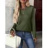 imageZeagoo Womens Sweaters Long Sleeve Tops Crew Neck Knit Pullover Sweaters Fall Fashion 2025 Dressy Casual Basic ClothesA Army Green