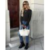 imageZeagoo Womens Sweaters Long Sleeve Tops Crew Neck Knit Pullover Sweaters Fall Fashion 2025 Dressy Casual Basic ClothesA Black
