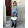 imageZeagoo Womens Sweaters Long Sleeve Tops Crew Neck Knit Pullover Sweaters Fall Fashion 2025 Dressy Casual Basic ClothesA Light Blue