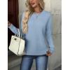 imageZeagoo Womens Sweaters Long Sleeve Tops Crew Neck Knit Pullover Sweaters Fall Fashion 2025 Dressy Casual Basic ClothesA Light Blue