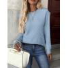 imageZeagoo Womens Sweaters Long Sleeve Tops Crew Neck Knit Pullover Sweaters Fall Fashion 2025 Dressy Casual Basic ClothesA Light Blue