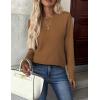 imageZeagoo Womens Sweaters Long Sleeve Tops Crew Neck Knit Pullover Sweaters Fall Fashion 2025 Dressy Casual Basic ClothesA Light Brown