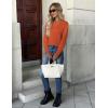 imageZeagoo Womens Sweaters Long Sleeve Tops Crew Neck Knit Pullover Sweaters Fall Fashion 2025 Dressy Casual Basic ClothesA Orange