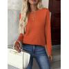 imageZeagoo Womens Sweaters Long Sleeve Tops Crew Neck Knit Pullover Sweaters Fall Fashion 2025 Dressy Casual Basic ClothesA Orange
