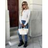 imageZeagoo Womens Sweaters Long Sleeve Tops Crew Neck Knit Pullover Sweaters Fall Fashion 2025 Dressy Casual Basic ClothesA White