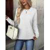 imageZeagoo Womens Sweaters Long Sleeve Tops Crew Neck Knit Pullover Sweaters Fall Fashion 2025 Dressy Casual Basic ClothesA White
