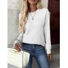 imageZeagoo Womens Sweaters Long Sleeve Tops Crew Neck Knit Pullover Sweaters Fall Fashion 2025 Dressy Casual Basic ClothesA White