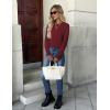 imageZeagoo Womens Sweaters Long Sleeve Tops Crew Neck Knit Pullover Sweaters Fall Fashion 2025 Dressy Casual Basic ClothesA Wine Red
