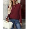 imageZeagoo Womens Sweaters Long Sleeve Tops Crew Neck Knit Pullover Sweaters Fall Fashion 2025 Dressy Casual Basic ClothesA Wine Red