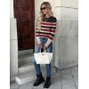 imageZeagoo Womens Sweaters Long Sleeve Tops Crew Neck Knit Pullover Sweaters Fall Fashion 2025 Dressy Casual Basic ClothesColorblock 229