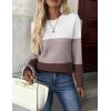 imageZeagoo Womens Sweaters Long Sleeve Tops Crew Neck Knit Pullover Sweaters Fall Fashion 2025 Dressy Casual Basic ClothesColorblock 284