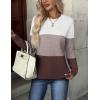 imageZeagoo Womens Sweaters Long Sleeve Tops Crew Neck Knit Pullover Sweaters Fall Fashion 2025 Dressy Casual Basic ClothesColorblock 284