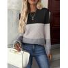 imageZeagoo Womens Sweaters Long Sleeve Tops Crew Neck Knit Pullover Sweaters Fall Fashion 2025 Dressy Casual Basic ClothesColorblock 558