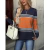 imageZeagoo Womens Sweaters Long Sleeve Tops Crew Neck Knit Pullover Sweaters Fall Fashion 2025 Dressy Casual Basic ClothesOrange