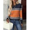 imageZeagoo Womens Sweaters Long Sleeve Tops Crew Neck Knit Pullover Sweaters Fall Fashion 2025 Dressy Casual Basic ClothesOrange