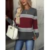 imageZeagoo Womens Sweaters Long Sleeve Tops Crew Neck Knit Pullover Sweaters Fall Fashion 2025 Dressy Casual Basic ClothesRed Black