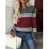 imageZeagoo Womens Sweaters Long Sleeve Tops Crew Neck Knit Pullover Sweaters Fall Fashion 2025 Dressy Casual Basic ClothesRed Black