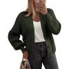 imageZeagoo 2025 Cardigan Sweaters for Women Long Sleeve Chunky Knit Cardigan Crew Neck Button Down Fall Fashion ClothesArmy Green