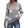 imageZeagoo Fall Sweaters for Women 2025 Long Sleeve Crewneck Ribbed Knit Pullover Sweater Loose Fit Basic Jumper TopsFlower192